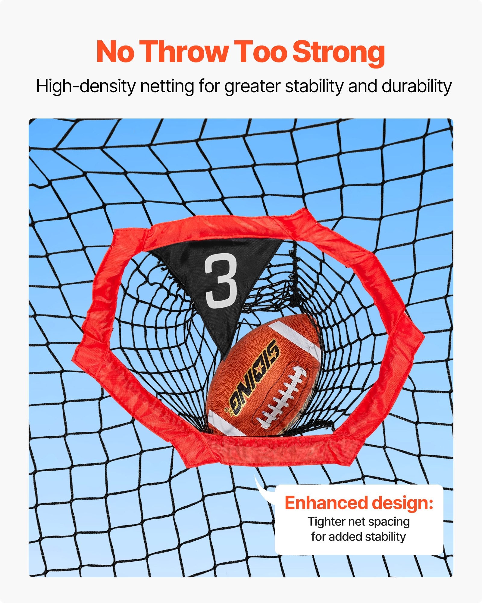 2438.4x2438.4mm Football Trainer Throwing Net, Training Throwing Target Practice Net with 6 Target Pockets, V952-GLQW88YC6KXWLAMWO001V0