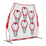 2438.4x2438.4mm Football Trainer Throwing Net, Training Throwing Target Practice Net with 6 Target Pockets, V952-GLQW88YC6KXWLAMWO001V0