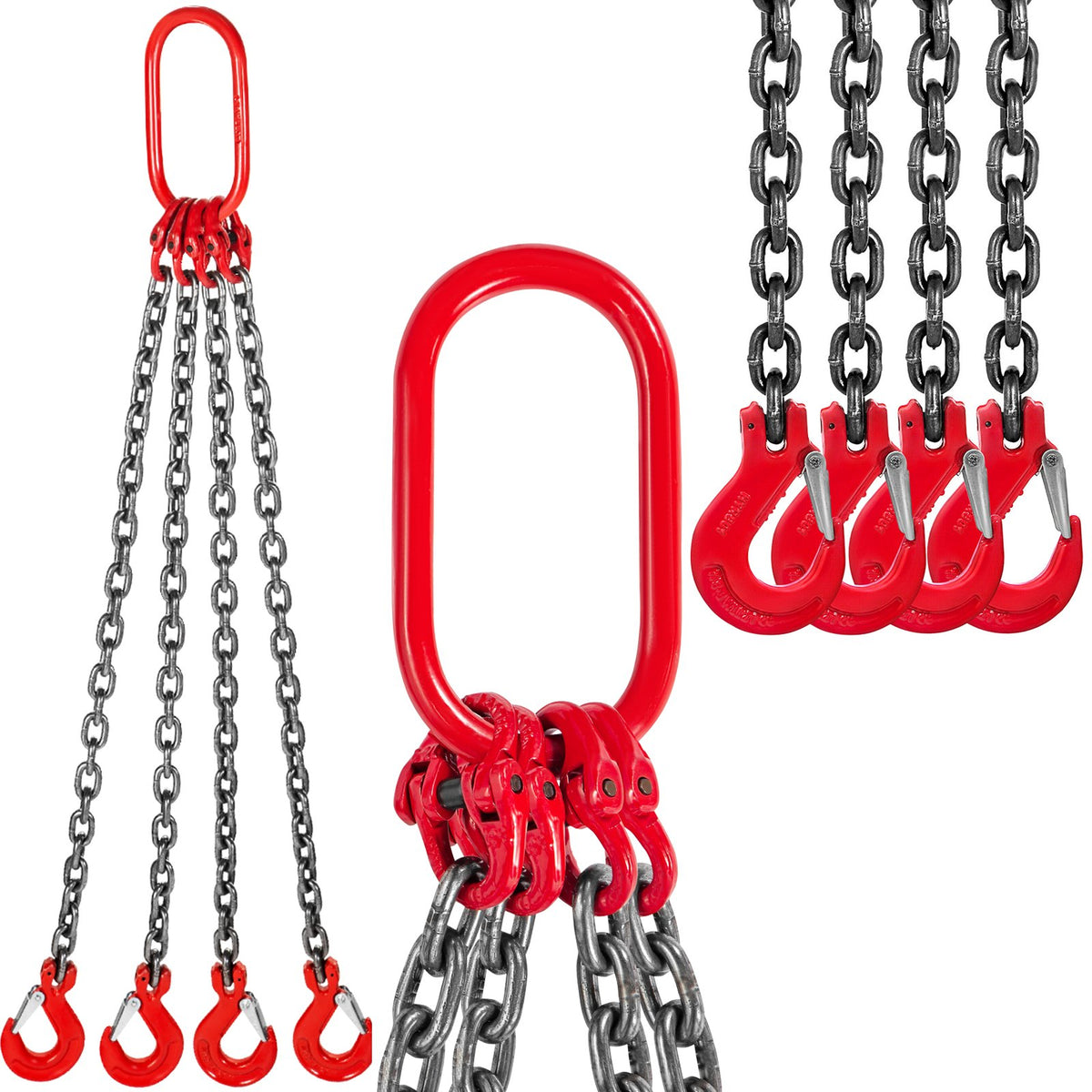 Chain Sling, 8 mm x 1m Lifting Chains with Hooks, G80 Engine Chain Hoist Lifts, 5 Ton Load Capacity Lifting V952-GLSJG80SZGL8MMX1MV0