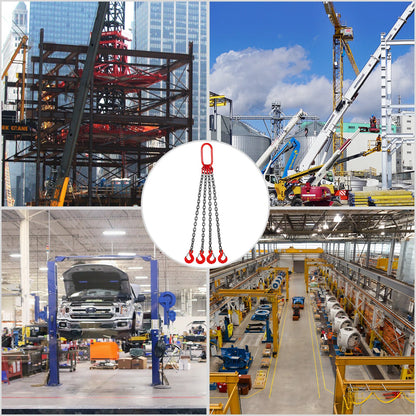 Chain Sling, 8 mm x 1m Lifting Chains with Hooks, G80 Engine Chain Hoist Lifts, 5 Ton Load Capacity Lifting V952-GLSJG80SZGL8MMX1MV0