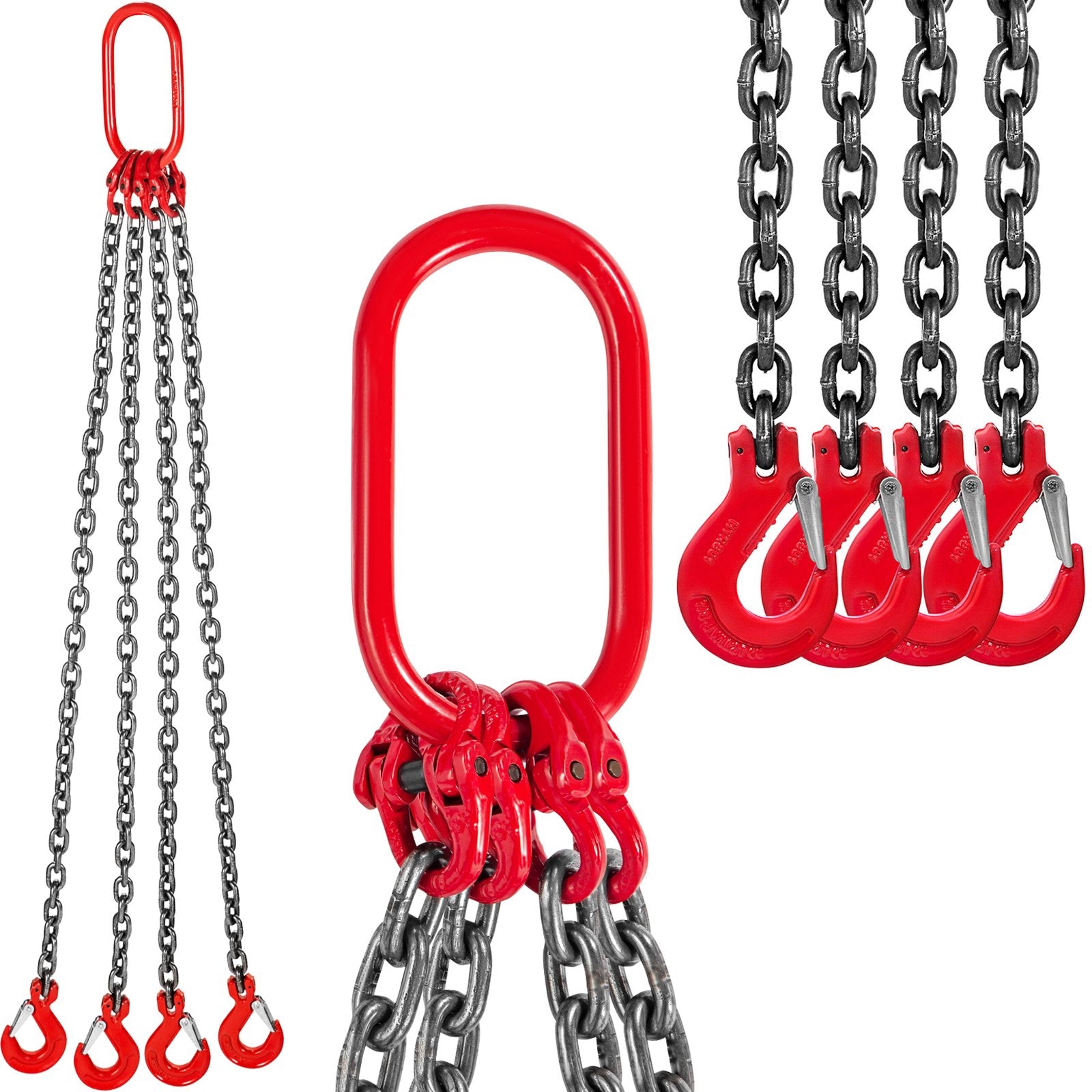 4 Legs Lifting Hook Chain Sling 2Mx8MM, 4T Lifting Chain Sling Legs Steel Factories Steel Powder Coating V952-GLSJG80SZGL8MMX2MV0