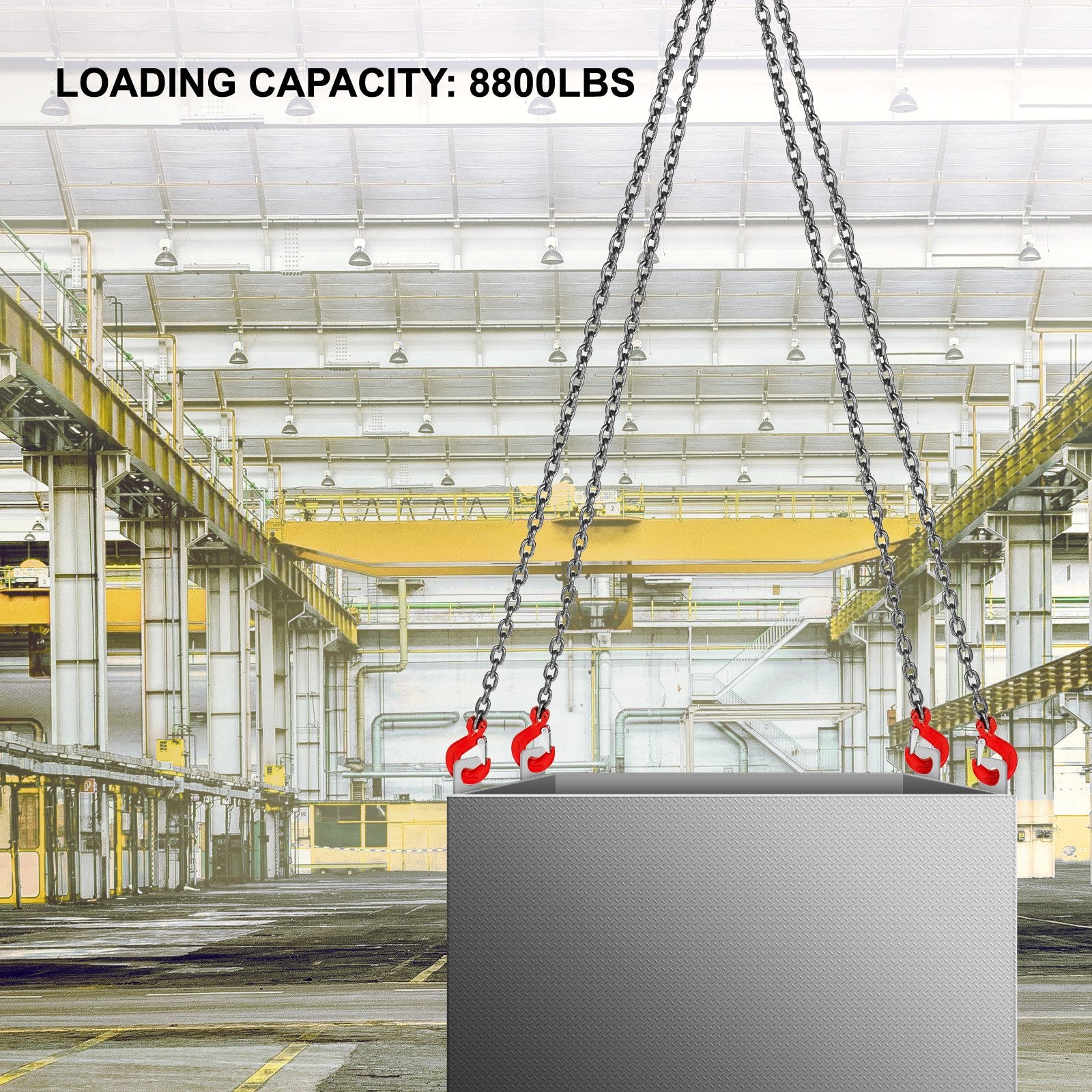 4 Legs Lifting Hook Chain Sling 2Mx8MM, 4T Lifting Chain Sling Legs Steel Factories Steel Powder Coating V952-GLSJG80SZGL8MMX2MV0