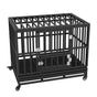 Heavy Duty Dog Crate 38 in Metal Dog Kennel with Wheels and Removable Tray V952-GLSYSDXPF3742TS8BV0