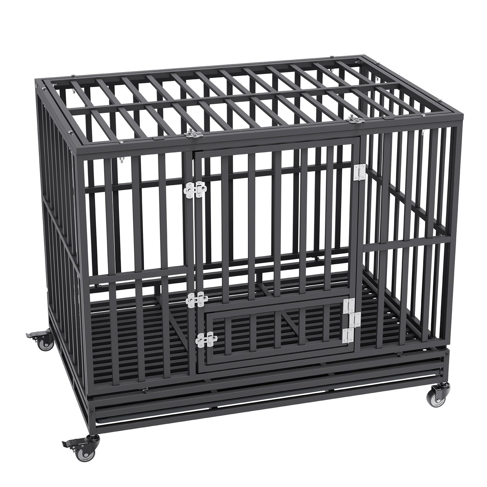 47 Inch Heavy Duty Dog Crate, Indestructible Dog Crate, 3-Door Heavy Duty Dog Kennel for Medium to Large Dogs V952-GLSYSDXPF4695XO1OV0