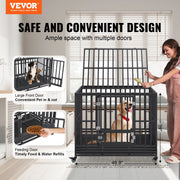 47 Inch Heavy Duty Dog Crate, Indestructible Dog Crate, 3-Door Heavy Duty Dog Kennel for Medium to Large Dogs V952-GLSYSDXPF4695XO1OV0