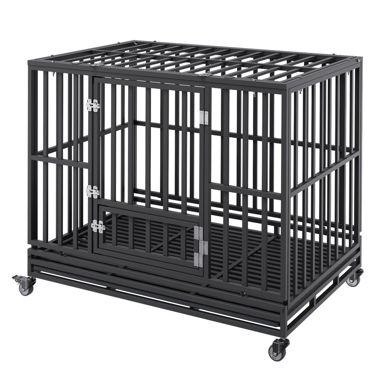 47 Inch Heavy Duty Dog Crate, Indestructible Dog Crate, 3-Door Heavy Duty Dog Kennel for Medium to Large Dogs V952-GLSYSDXPF4695XO1OV0