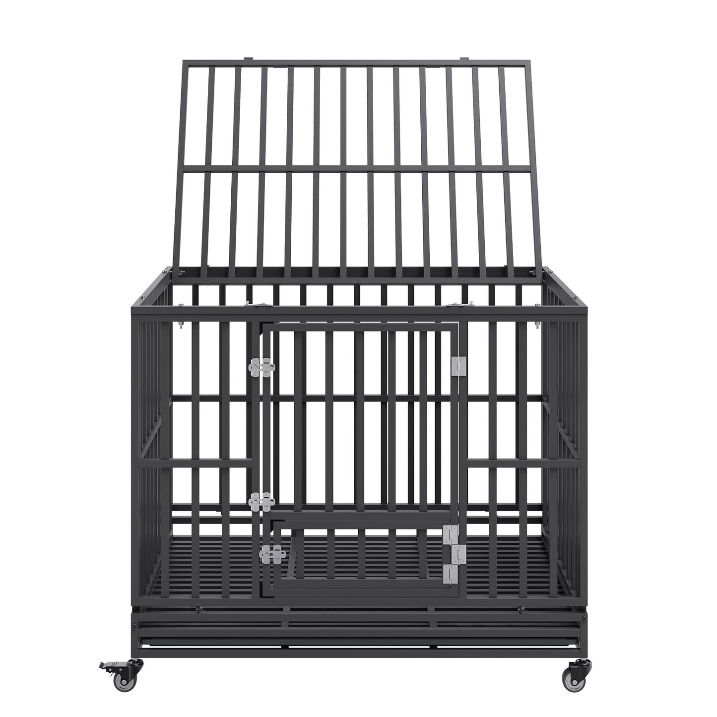 47 Inch Heavy Duty Dog Crate, Indestructible Dog Crate, 3-Door Heavy Duty Dog Kennel for Medium to Large Dogs V952-GLSYSDXPF4695XO1OV0