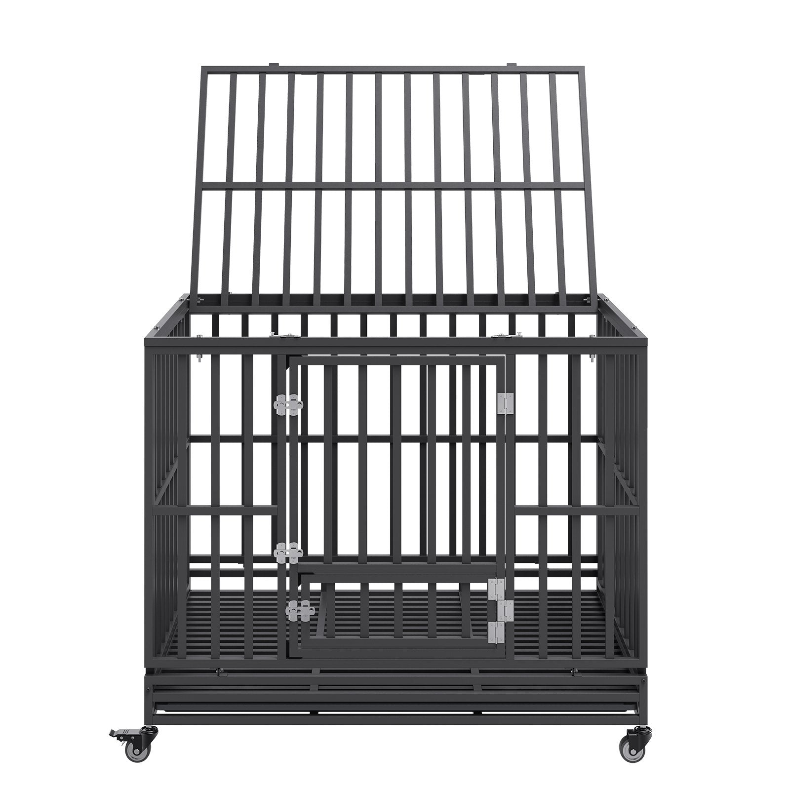 47 Inch Heavy Duty Dog Crate, Indestructible Dog Crate, 3-Door Heavy Duty Dog Kennel for Medium to Large Dogs V952-GLSYSDXPF4695XO1OV0
