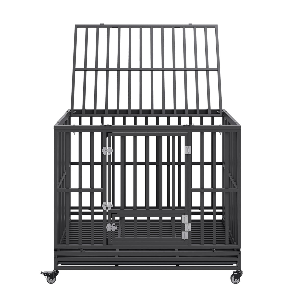 47 Inch Heavy Duty Dog Crate, Indestructible Dog Crate, 3-Door Heavy Duty Dog Kennel for Medium to Large Dogs V952-GLSYSDXPF4695XO1OV0
