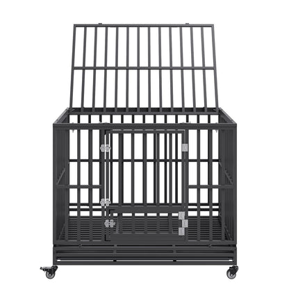 47 Inch Heavy Duty Dog Crate, Indestructible Dog Crate, 3-Door Heavy Duty Dog Kennel for Medium to Large Dogs V952-GLSYSDXPF4695XO1OV0
