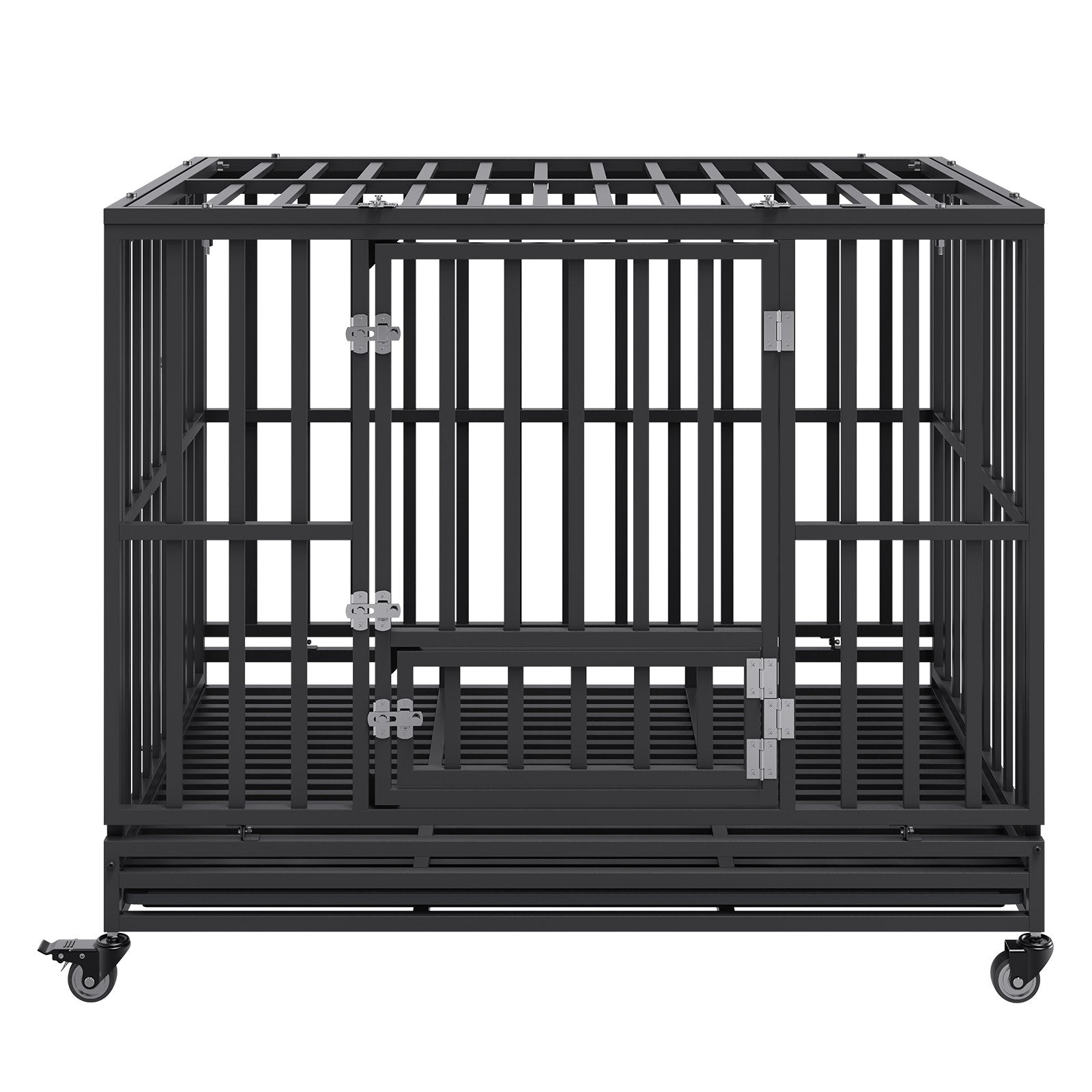 47 Inch Heavy Duty Dog Crate, Indestructible Dog Crate, 3-Door Heavy Duty Dog Kennel for Medium to Large Dogs V952-GLSYSDXPF4695XO1OV0