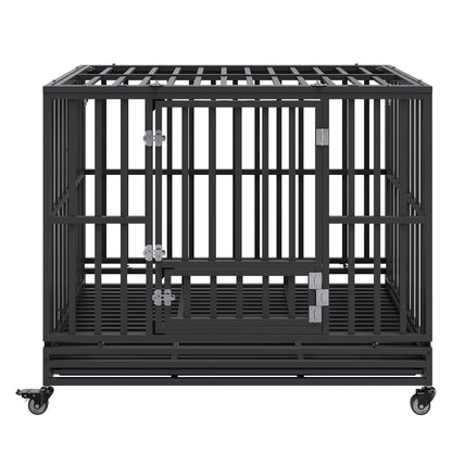 47 Inch Heavy Duty Dog Crate, Indestructible Dog Crate, 3-Door Heavy Duty Dog Kennel for Medium to Large Dogs V952-GLSYSDXPF4695XO1OV0