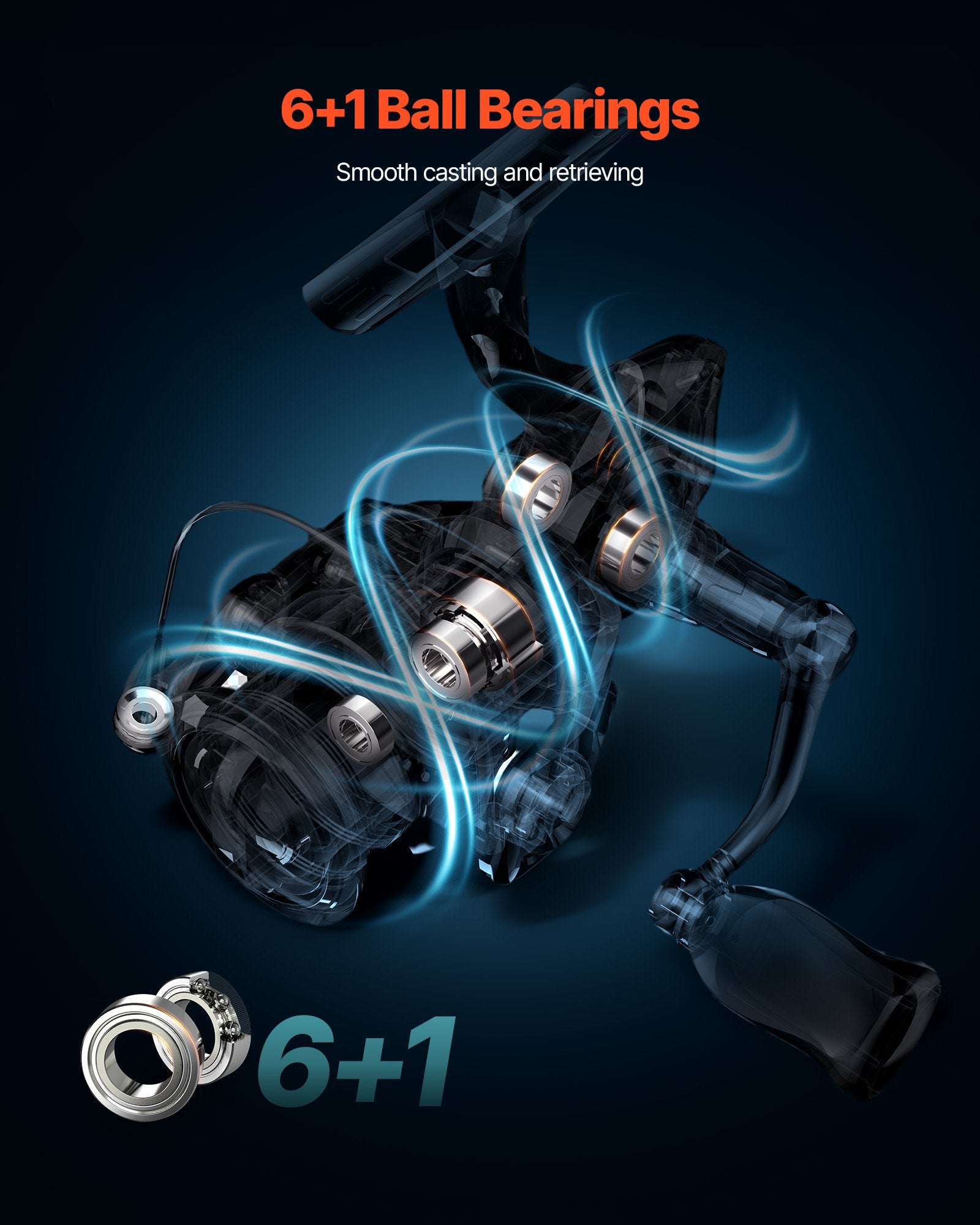 Rod and Fishing Reel Combo, IM6 Fiberglass & Carbon Fiber Spinning Rod and Reel Combo, Bass Fishing Pole with V952-GLZHFCLQX65YD6OUO001V0