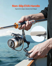 Rod and Fishing Reel Combo, IM6 Fiberglass & Carbon Fiber Spinning Rod and Reel Combo, Bass Fishing Pole with V952-GLZHFCLQX65YD6OUO001V0