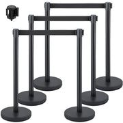 Crowd Control Stanchion, Set of 6 Pieces Stanchion Set, Stanchion Set with 6.6 ft/2 m Black Retractable Belt, V952-GLZHSHDJTZGT6K2UKV0