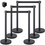 Crowd Control Stanchion, Set of 6 Pieces Stanchion Set, Stanchion Set with 6.6 ft/2 m Black Retractable Belt, V952-GLZHSHDJTZGT6K2UKV0