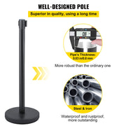 Crowd Control Stanchion, Set of 6 Pieces Stanchion Set, Stanchion Set with 6.6 ft/2 m Black Retractable Belt, V952-GLZHSHDJTZGT6K2UKV0