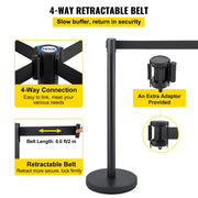 Crowd Control Stanchion, Set of 6 Pieces Stanchion Set, Stanchion Set with 6.6 ft/2 m Black Retractable Belt, V952-GLZHSHDJTZGT6K2UKV0