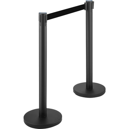Crowd Control Stanchion, Set of 6 Pieces Stanchion Set, Stanchion Set with 6.6 ft/2 m Black Retractable Belt, V952-GLZHSHDJTZGT6K2UKV0