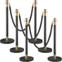 Crowd Control Stanchion, Set of 6 Pieces Stanchion Set, Stanchion Set with 5 ft/1.5 m Black Velvet Rope, V952-GLZHSHRSJTHG69AV4V0
