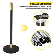 Crowd Control Stanchion, Set of 6 Pieces Stanchion Set, Stanchion Set with 5 ft/1.5 m Black Velvet Rope, V952-GLZHSHRSJTHG69AV4V0
