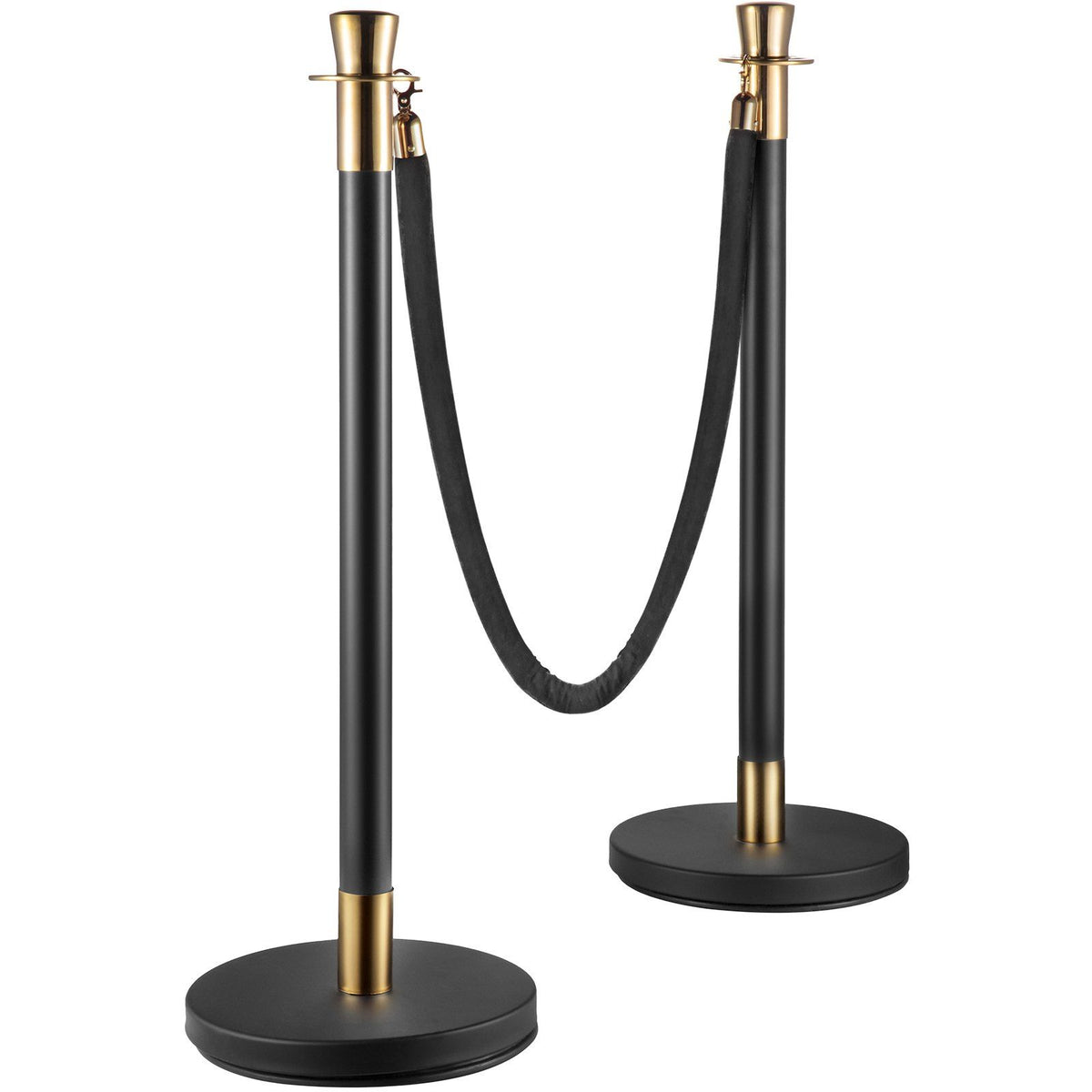 Crowd Control Stanchion, Set of 6 Pieces Stanchion Set, Stanchion Set with 5 ft/1.5 m Black Velvet Rope, V952-GLZHSHRSJTHG69AV4V0