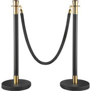 Crowd Control Stanchion, Set of 6 Pieces Stanchion Set, Stanchion Set with 5 ft/1.5 m Black Velvet Rope, V952-GLZHSHRSJTHG69AV4V0