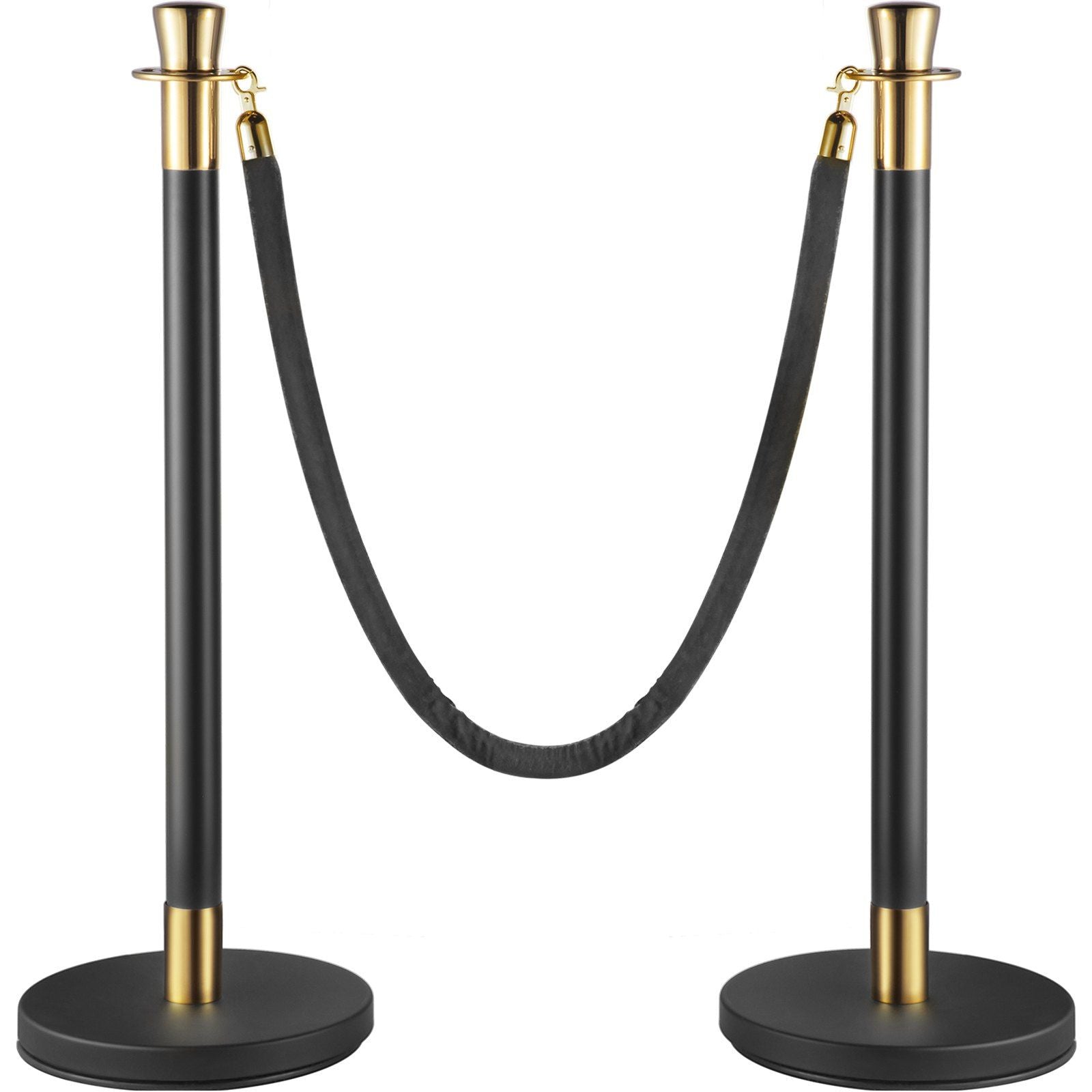 Crowd Control Stanchion, Set of 6 Pieces Stanchion Set, Stanchion Set with 5 ft/1.5 m Black Velvet Rope, V952-GLZHSHRSJTHG69AV4V0