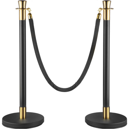 Crowd Control Stanchion, Set of 6 Pieces Stanchion Set, Stanchion Set with 5 ft/1.5 m Black Velvet Rope, V952-GLZHSHRSJTHG69AV4V0