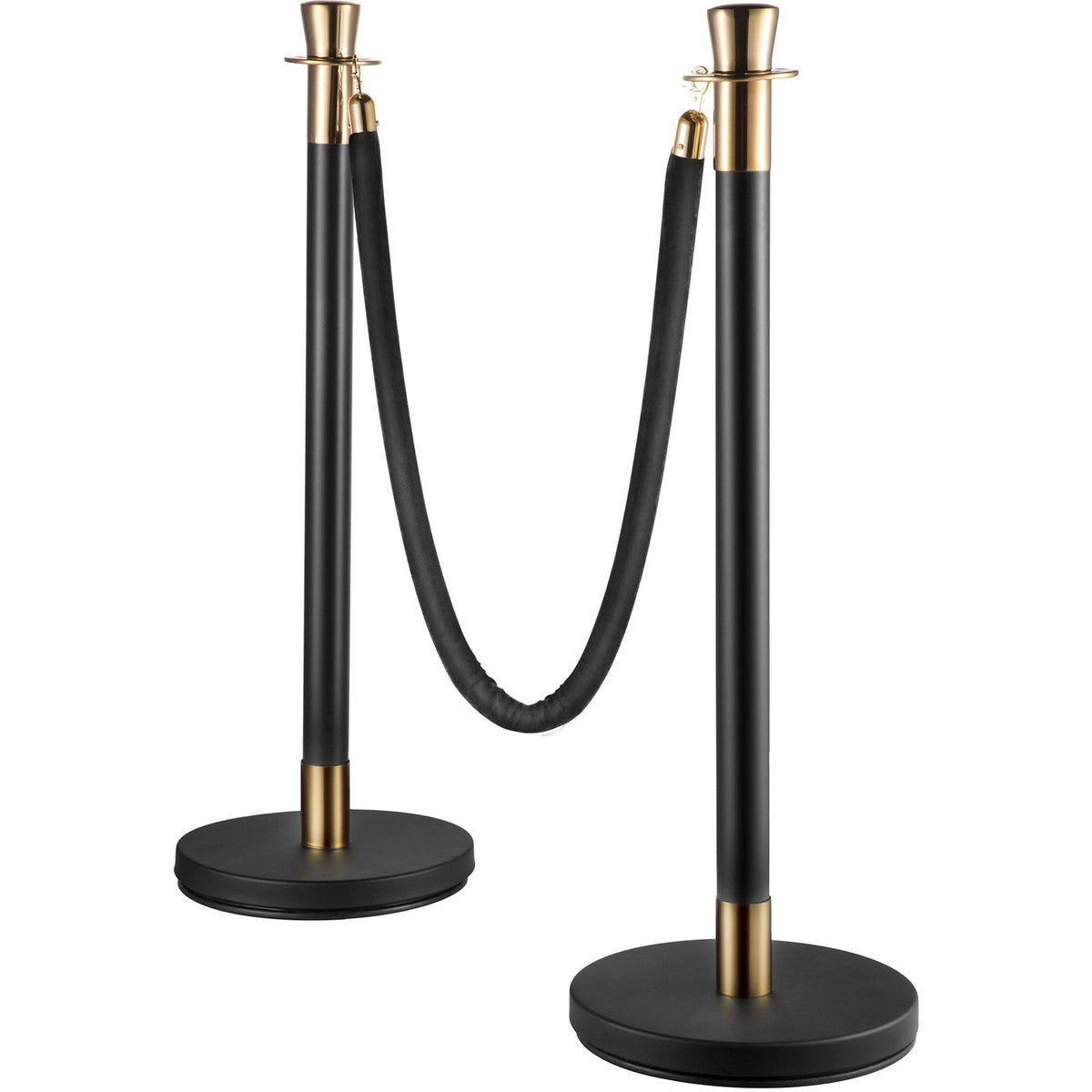 Crowd Control Stanchion, Set of 6 Pieces Stanchion Set, Stanchion Set with 5 ft/1.5 m Black Velvet Rope, V952-GLZHSHRSJTHG69AV4V0