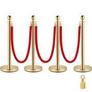 4PCS Gold Stanchion Posts Queue, 38 Inch Red Velvet Rope, Crowd Control Barriers Queue Line Rope, Barriers V952-GLZJS1.5M3GHRS4JTV0