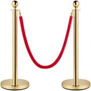 4PCS Gold Stanchion Posts Queue, 38 Inch Red Velvet Rope, Crowd Control Barriers Queue Line Rope, Barriers V952-GLZJS1.5M3GHRS4JTV0