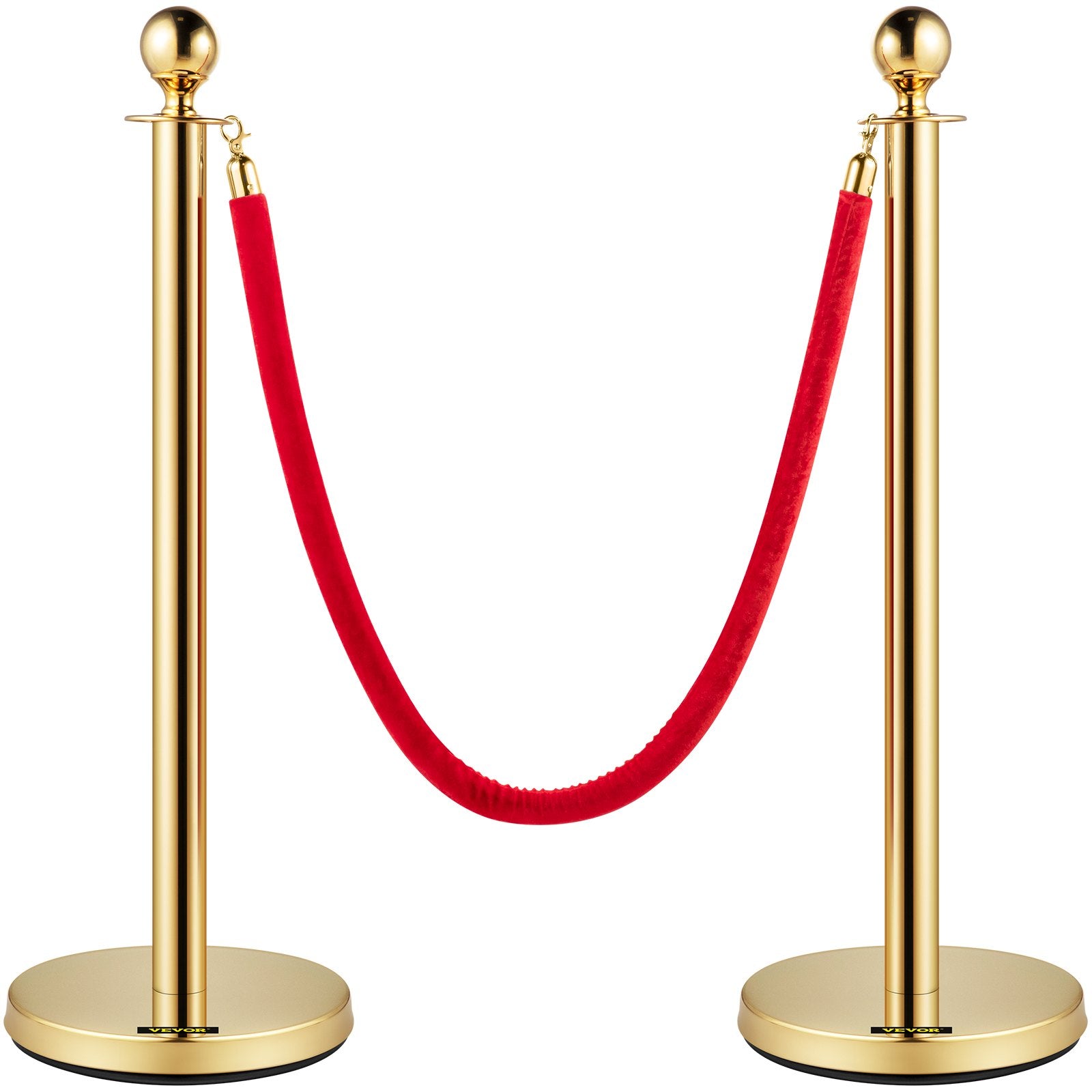 4PCS Gold Stanchion Posts Queue, 38 Inch Red Velvet Rope, Crowd Control Barriers Queue Line Rope, Barriers V952-GLZJS1.5M3GHRS4JTV0
