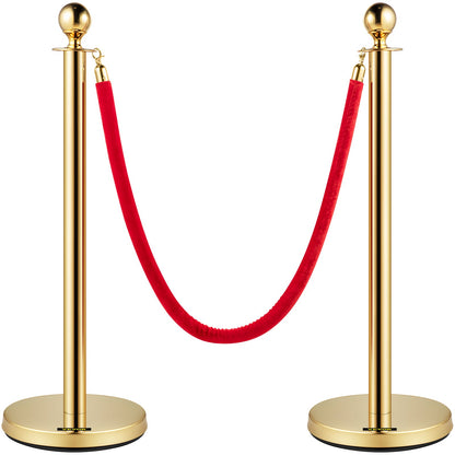 4PCS Gold Stanchion Posts Queue, 38 Inch Red Velvet Rope, Crowd Control Barriers Queue Line Rope, Barriers V952-GLZJS1.5M3GHRS4JTV0