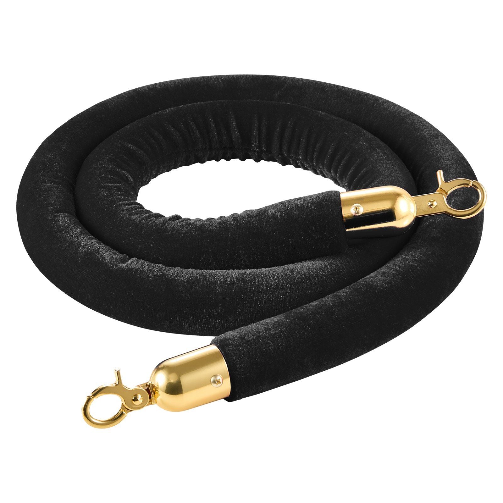 2 Pcs Black Velvet Stanchion Ropes, 1.5 m Crowd Control Stanchion Black Velvet Ropes with Gold Hooks, Post V952-GLZSSPJ5FTJGQ4KCM001V0