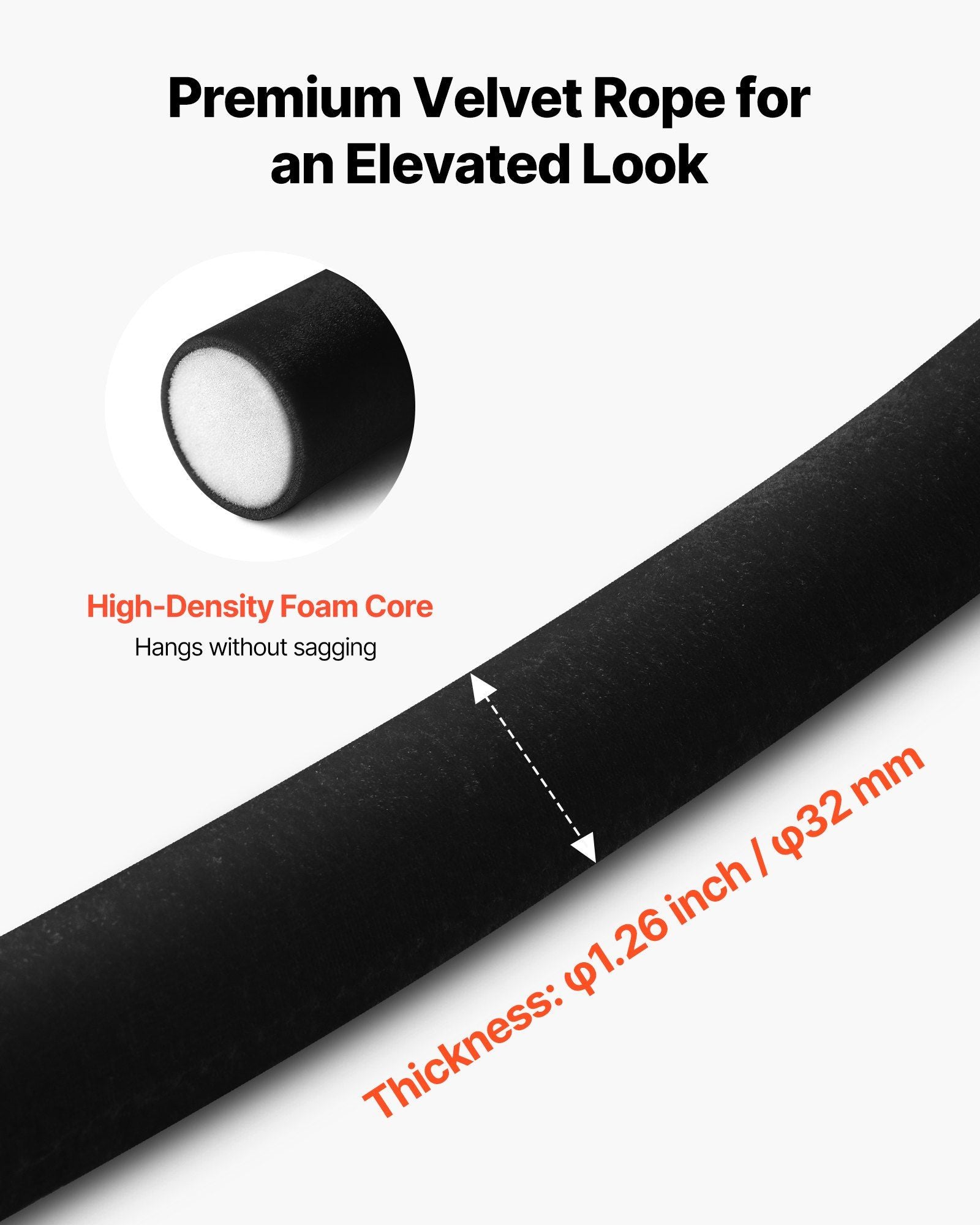 2 Pcs Black Velvet Stanchion Ropes, 1.5 m Crowd Control Stanchion Black Velvet Ropes with Gold Hooks, Post V952-GLZSSPJ5FTJGQ4KCM001V0