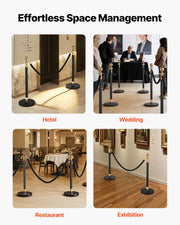 2 Pcs Black Velvet Stanchion Ropes, 1.5 m Crowd Control Stanchion Black Velvet Ropes with Gold Hooks, Post V952-GLZSSPJ5FTJGQ4KCM001V0
