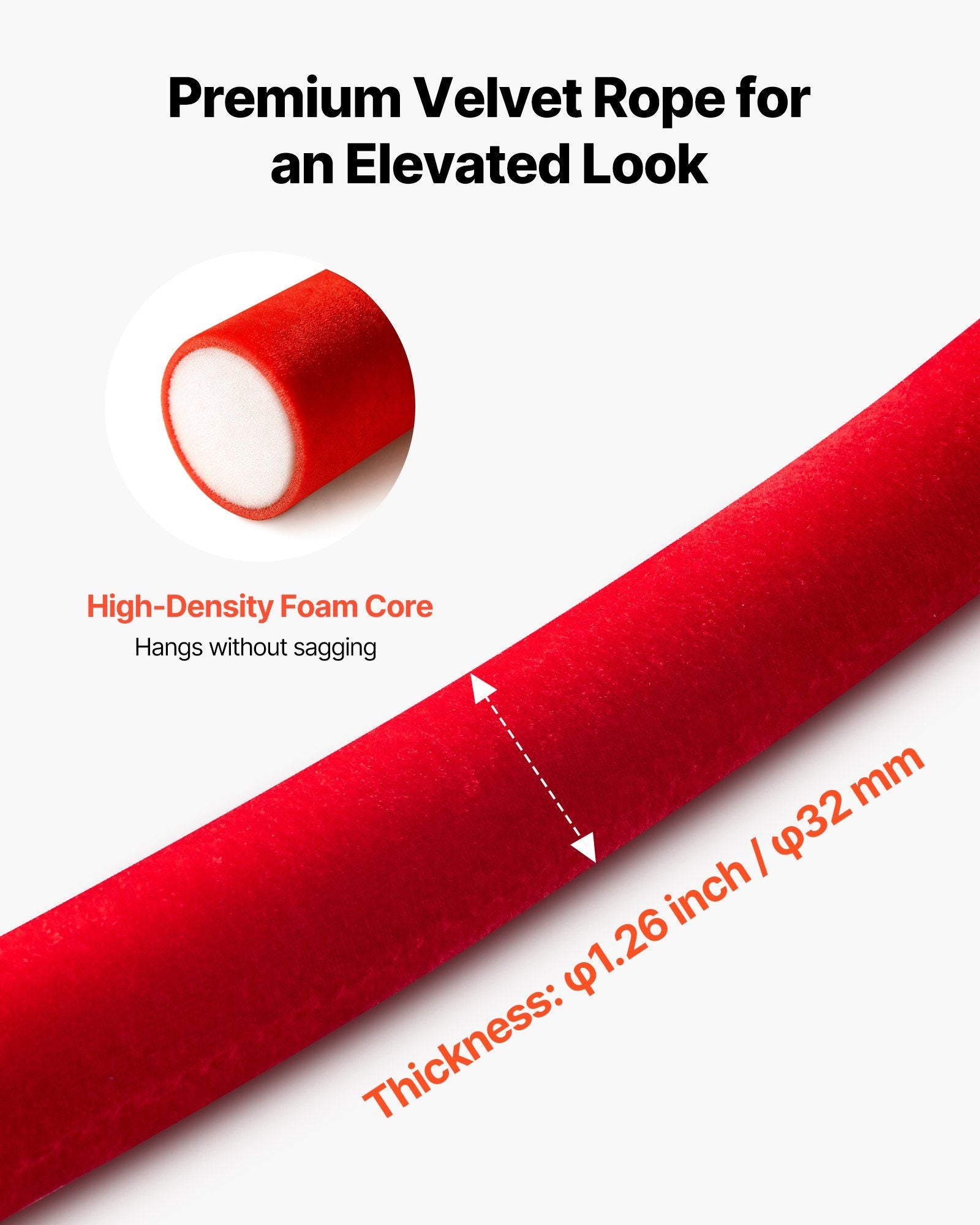 4 Pcs Red Velvet Stanchion Ropes, 1.5 m Crowd Control Stanchion Red Velvet Ropes with Silver Hooks, Post V952-GLZSSPJ5FTYG146BI001V0
