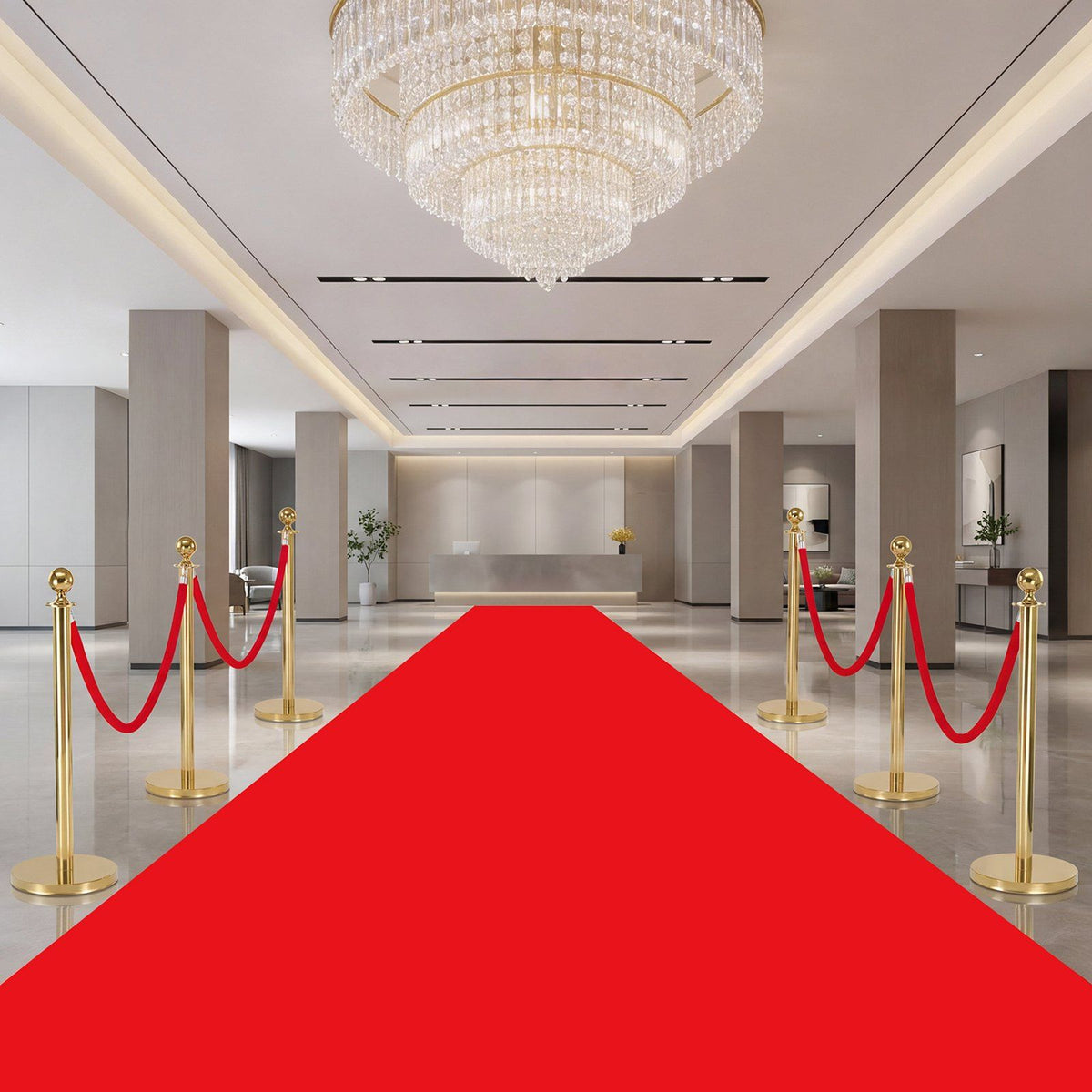 4 Pcs Red Velvet Stanchion Ropes, 1.5 m Crowd Control Stanchion Red Velvet Ropes with Silver Hooks, Post V952-GLZSSPJ5FTYG146BI001V0