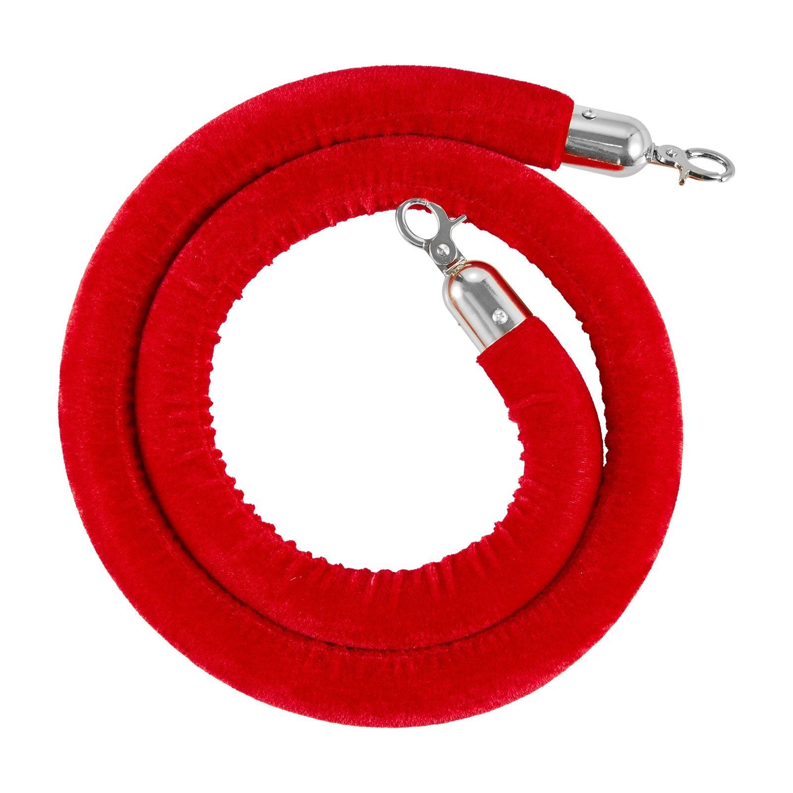 4 Pcs Red Velvet Stanchion Ropes, 1.5 m Crowd Control Stanchion Red Velvet Ropes with Silver Hooks, Post V952-GLZSSPJ5FTYG146BI001V0