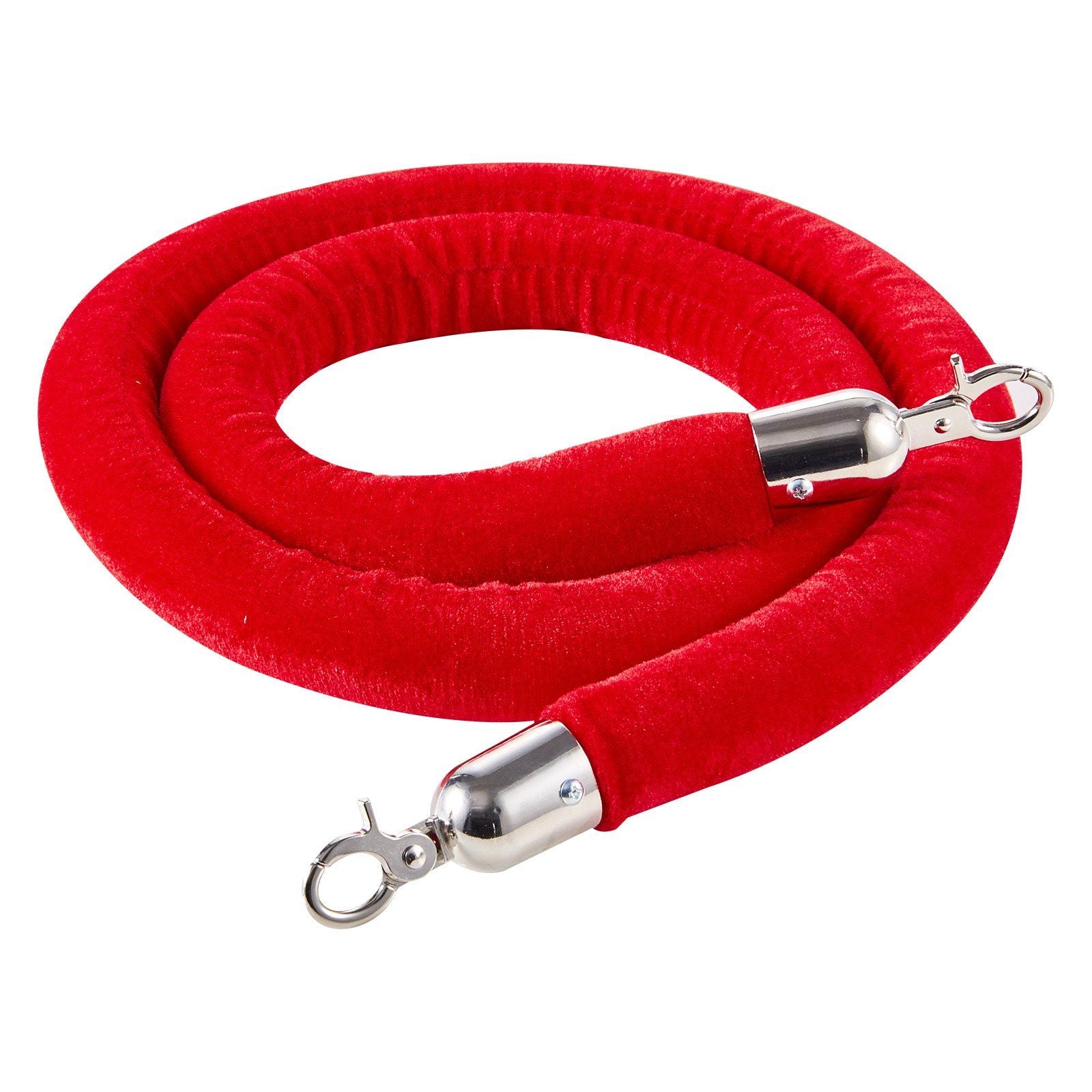 2 Pcs Red Velvet Stanchion Ropes, 1.5 m Crowd Control Stanchion Red Velvet Ropes with Silver Hooks, Post V952-GLZSSPJ5FTYGB19MP001V0