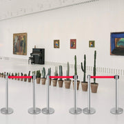 Crowd Control Stanchion, Set of 6 Pieces Stanchion Set, Stanchion Set with 2 m Red Retractable Belt, Crowd V952-GLZYSHDJTZGX6WOY8V0