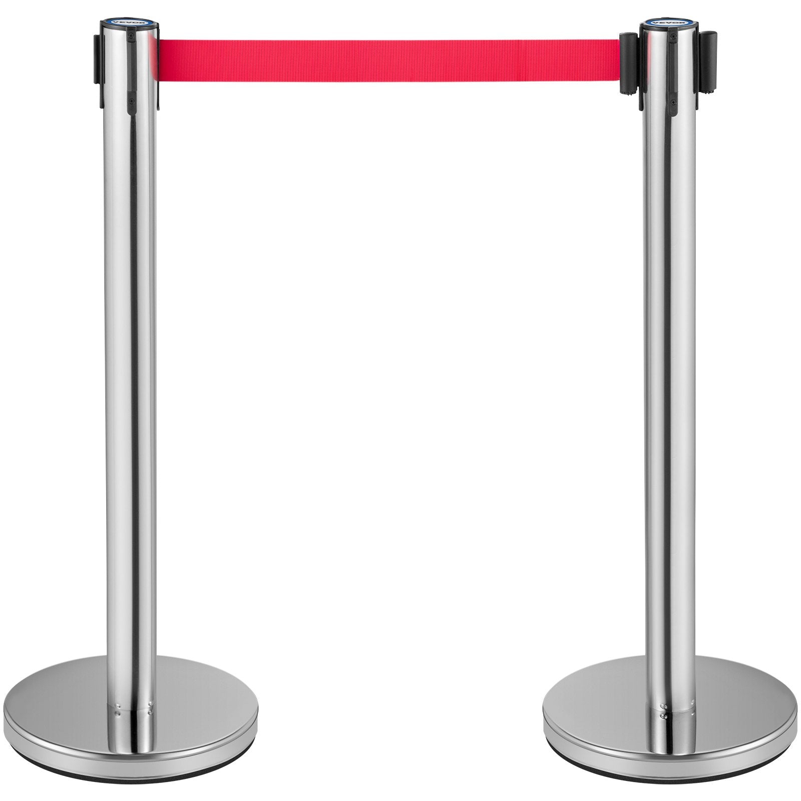 Crowd Control Stanchion, Set of 6 Pieces Stanchion Set, Stanchion Set with 2 m Red Retractable Belt, Crowd V952-GLZYSHDJTZGX6WOY8V0