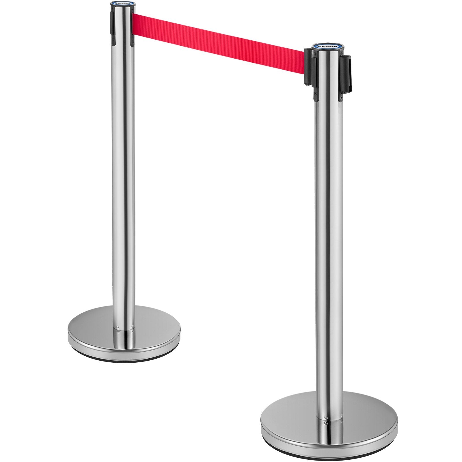 Crowd Control Stanchion, Set of 6 Pieces Stanchion Set, Stanchion Set with 2 m Red Retractable Belt, Crowd V952-GLZYSHDJTZGX6WOY8V0