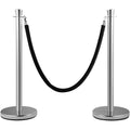 Crowd Control Stanchion, Set of 2 Pieces Stanchion Set, Stanchion Set with 5 ft/1.5 m Black Velvet Rope, V952-GLZYSHRSJTHG2M2IOV0