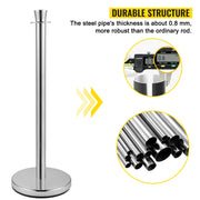 Crowd Control Stanchion, Set of 2 Pieces Stanchion Set, Stanchion Set with 5 ft/1.5 m Black Velvet Rope, V952-GLZYSHRSJTHG2M2IOV0