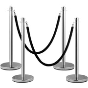 Crowd Control Stanchion, Set of 2 Pieces Stanchion Set, Stanchion Set with 5 ft/1.5 m Black Velvet Rope, V952-GLZYSHRSJTHG2M2IOV0