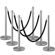Crowd Control Stanchion, Set of 2 Pieces Stanchion Set, Stanchion Set with 5 ft/1.5 m Black Velvet Rope, V952-GLZYSHRSJTHG2M2IOV0