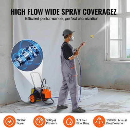 Cart Airless Paint Sprayer Diaphragm Paint Airless Sprayer 1700W Electric V952-GMSGYWQPTJ301ILZ4V3