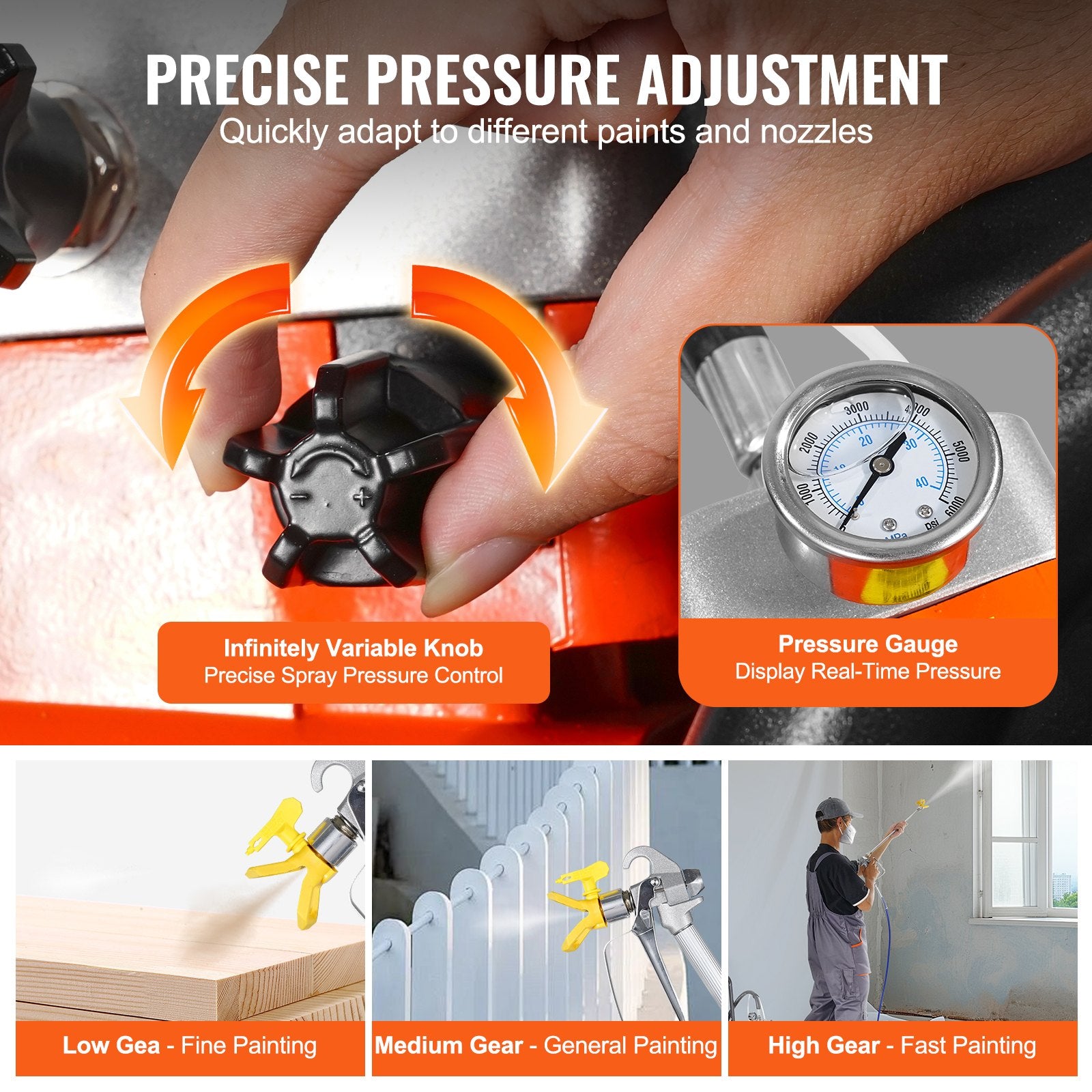 Cart Airless Paint Sprayer Diaphragm Paint Airless Sprayer 1700W Electric V952-GMSGYWQPTJ301ILZ4V3